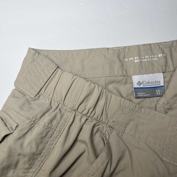 Columbia PFG Silver Ridge Convertible Pants Men's Size 36 X 32 Tan - Picture 11 of 11